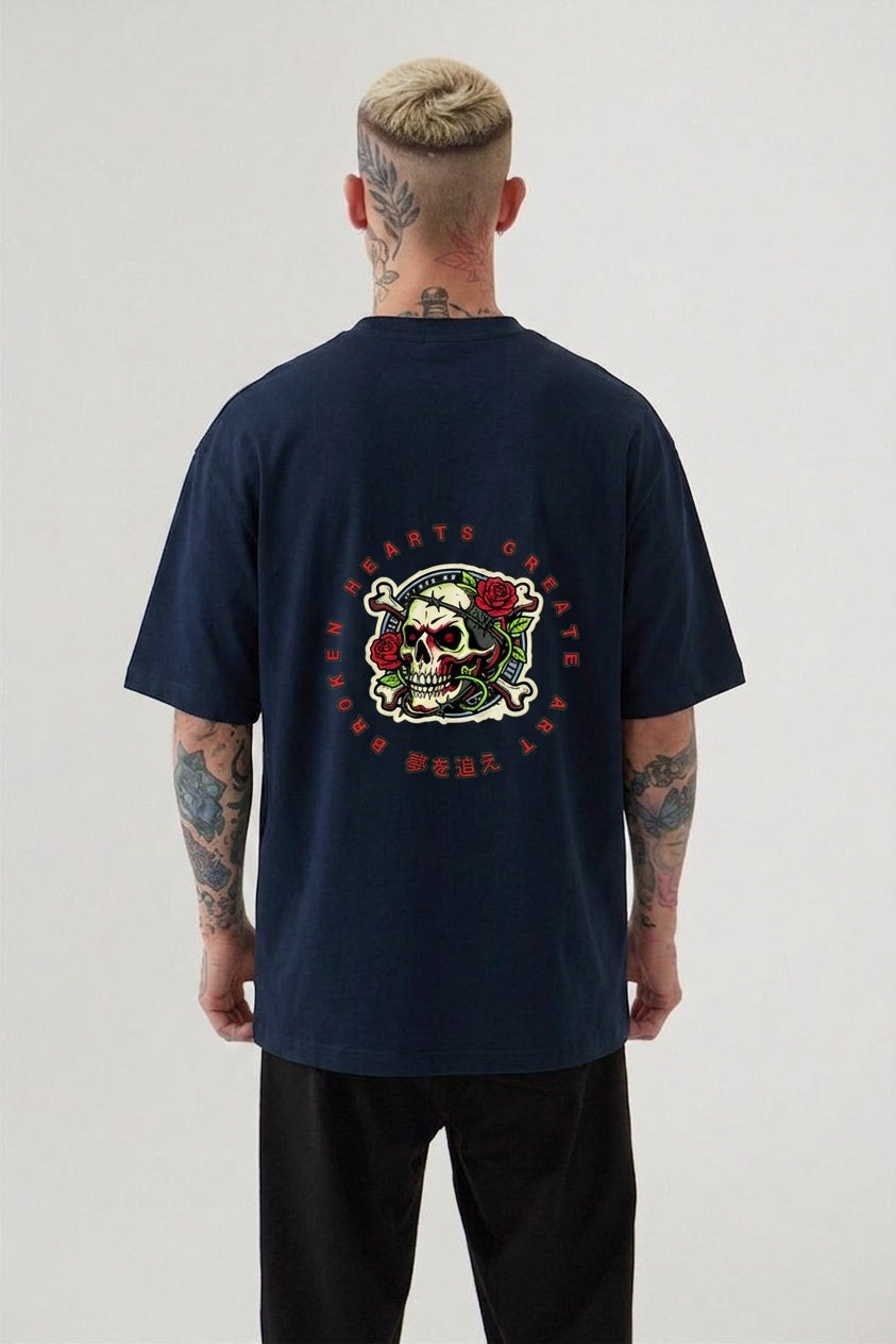 Broken Hearts Graphic Oversized T Shirt