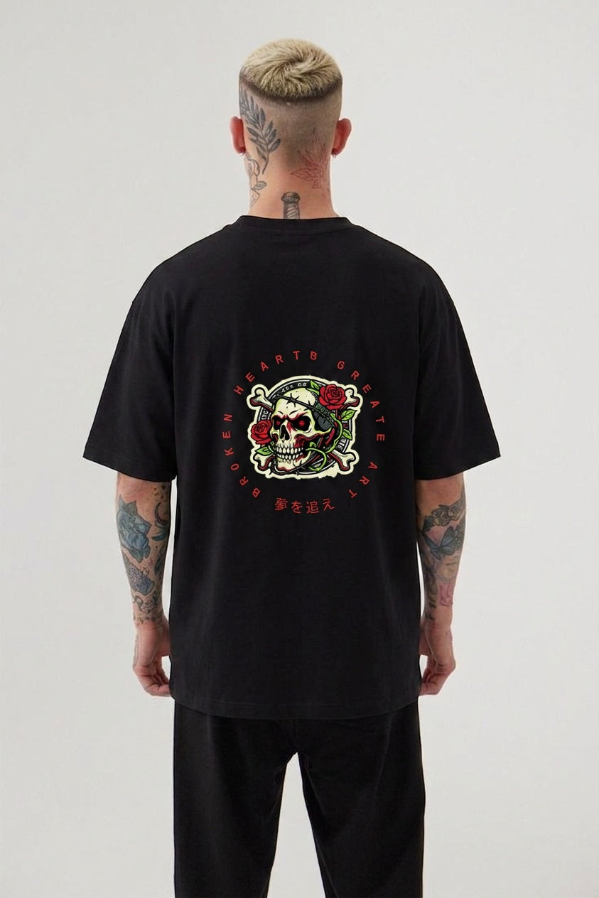 Broken Hearts Graphic Oversized T Shirt