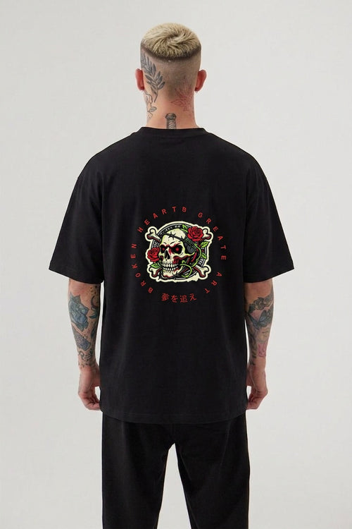 Broken Hearts Graphic Oversized T Shirt